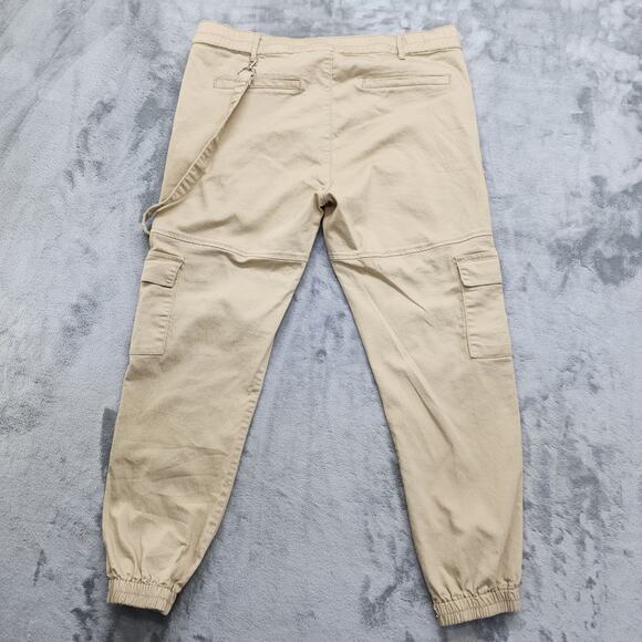 V.I.P Jeans Womens 15/16 Tan Mid Rise Cargo Jogger Utility Grunge Stretch Casual - Picture 6 of 11